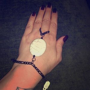 NWT Hand Chain Bracelet with Stone Accent